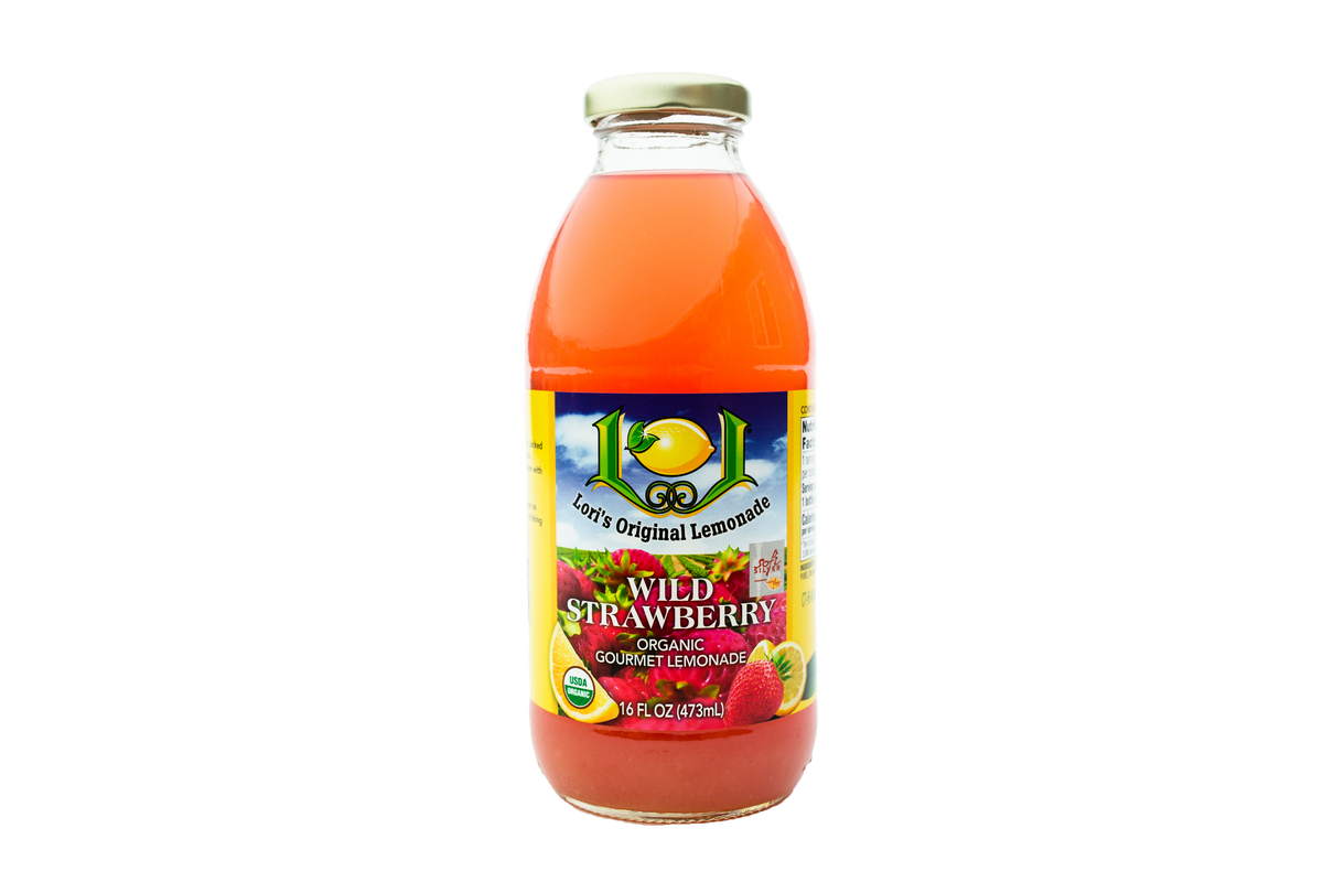 Organic Wild Strawberry Lemonade 12 sixteen ounce bottles – Lori's
