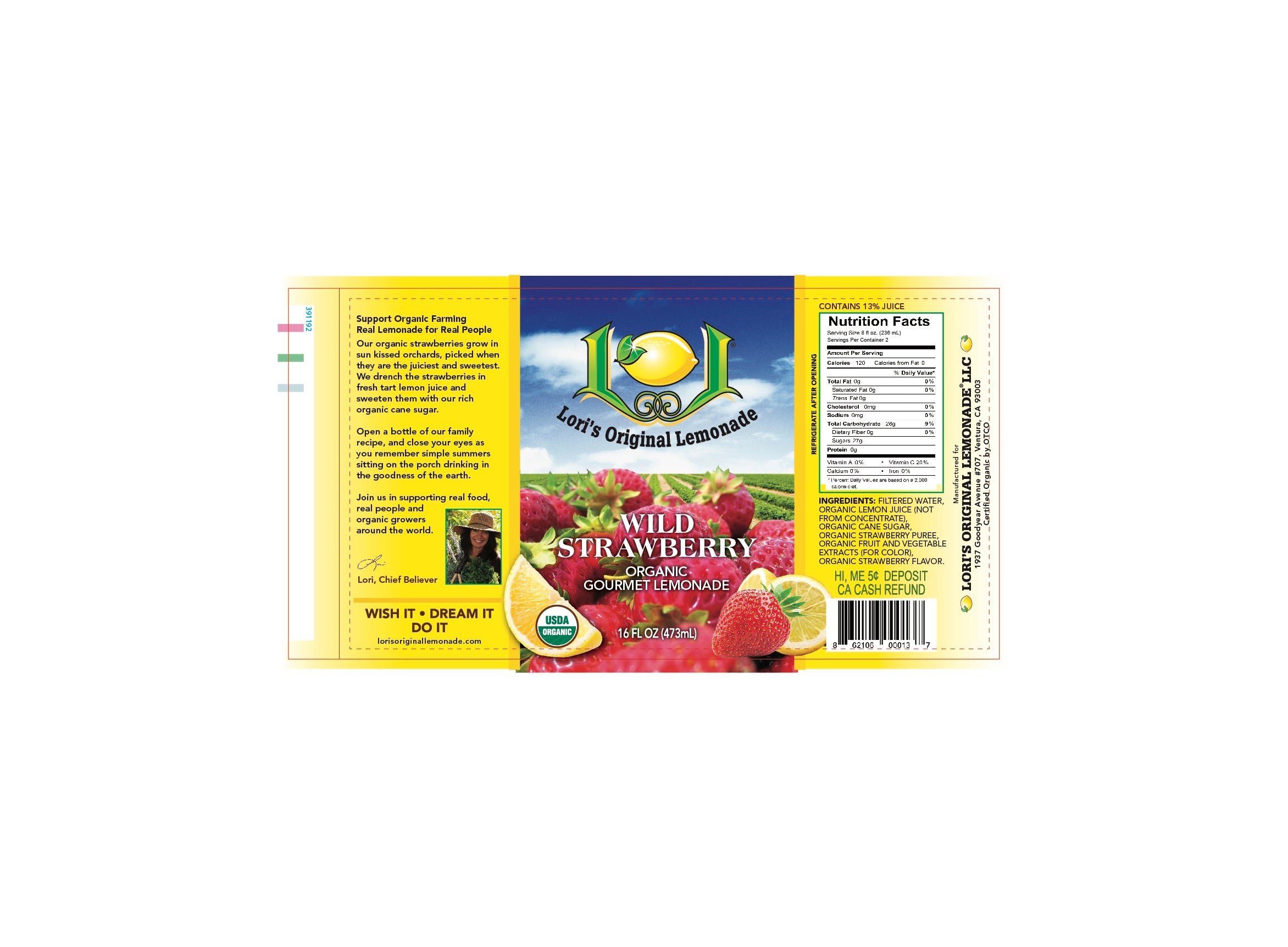 Organic Wild Strawberry Lemonade - Lori’s Original Lemonade